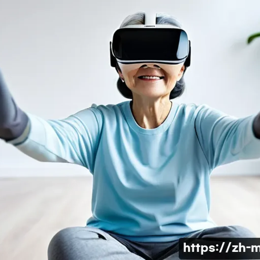 작업치료 원리 - **Prompt 1: Virtual Reality Occupational Therapy for Seniors**
A bright, wide-angle shot of an a...