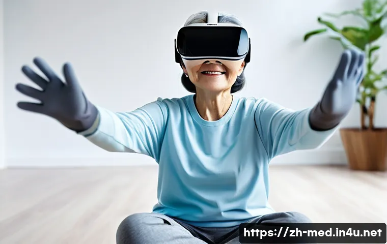 작업치료 원리 - **Prompt 1: Virtual Reality Occupational Therapy for Seniors**
    A bright, wide-angle shot of an a...